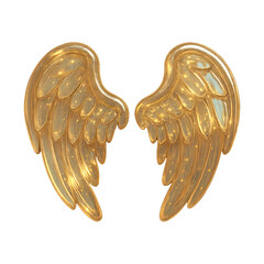 Obraz premium PNG Golden angelic wings illustration