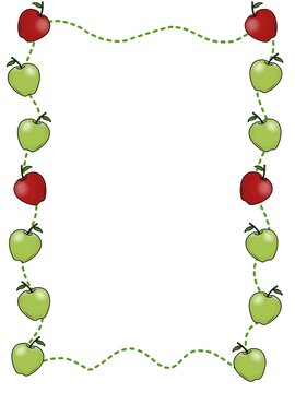 Red and Green Apple Wavy Line Page Border