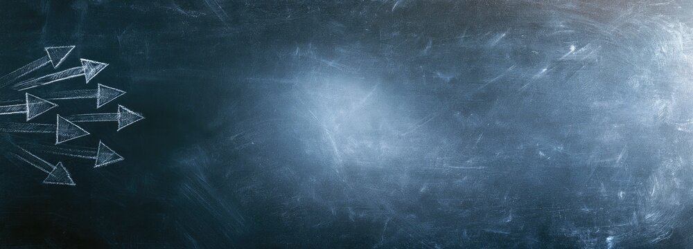White arrows converge on a dark, textured surface