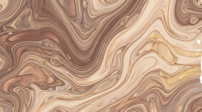 Abstract Brown Marble Liquid Acrylic Texture Background