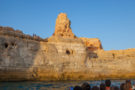 Enjoying the hanging valleys route from the sea, Algarve, Portugal