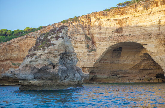 Enjoying the hanging valleys route from the sea, Algarve, Portugal