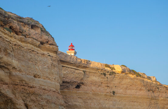 Enjoying the hanging valleys route from the sea, Algarve, Portugal