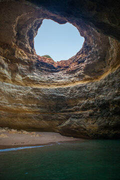 Enjoying the hanging valleys route from the sea, Algarve, Portugal