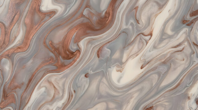 Copper Bronze Metallic Liquid Marble Texture Background