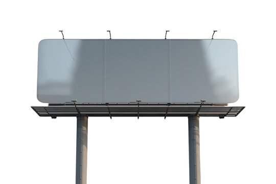 Wide blank gray billboard supported by two posts