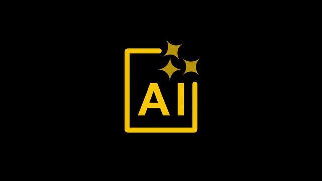 Clean AI design icon animation isolated on white and black background. Ideal for representing digital creativity, graphic design tools animation.