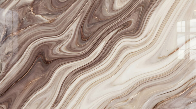 Polished Warm Brown Swirling Liquid Marble Texture Background