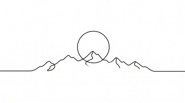 sun on mountains illustration