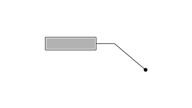 Shape animation of appearance of Hud call out interface element. Text frame near dot.