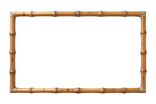 Thin handmade bamboo border frame isolated