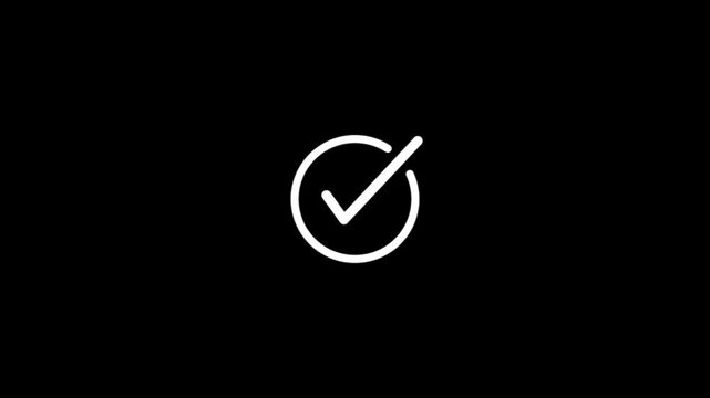 Check mark icon. and tick mark icon on green screen.