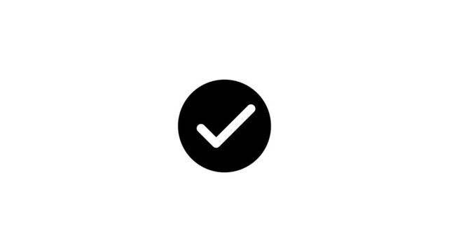 check mark icon animation.tick confirm correct accept select checkbox circle sign symbol on white background