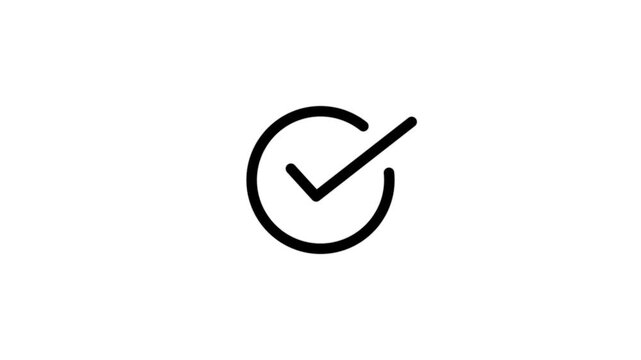 check mark animation icon tick sign accept select confirm correct agree animated. successful symbol, check mark, tick mark.