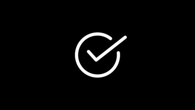 check mark animation icon tick sign accept select confirm correct agree animated. successful symbol, check mark, tick mark.