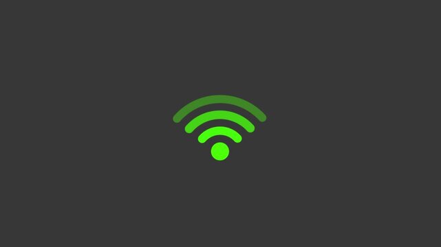 Animated fade wave wifi signal icon motion graphic overlay loop on transparent background