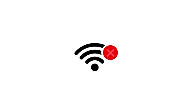 Wifi icon. No internet, internet problems. Concept of bad connection. Lost wifi network. Internet error. Broadcasting area with Wifi.
