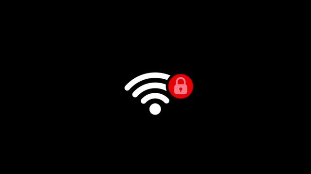 Wi-Fi connection is password protected. Wi-Fi symbol and lock icon. Locked wireless Internet signal. Wi-Fi signal error. Wi-Fi failure icon