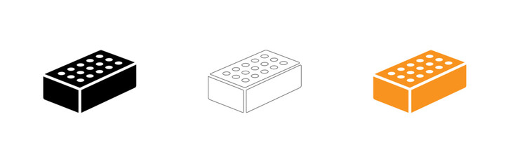 Fototapeta premium Three colorful lego style building blocks isolated on transparent background, Vector