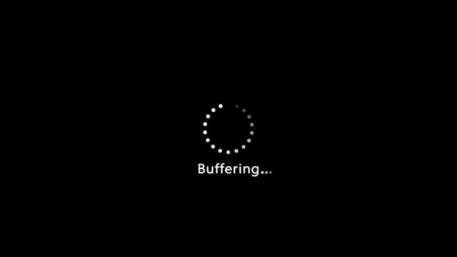 Buffering black circle icon animation on white background. Charging upload download loading bar footage.Buffering and buffering icon animation, Loading circle icon animation on black background