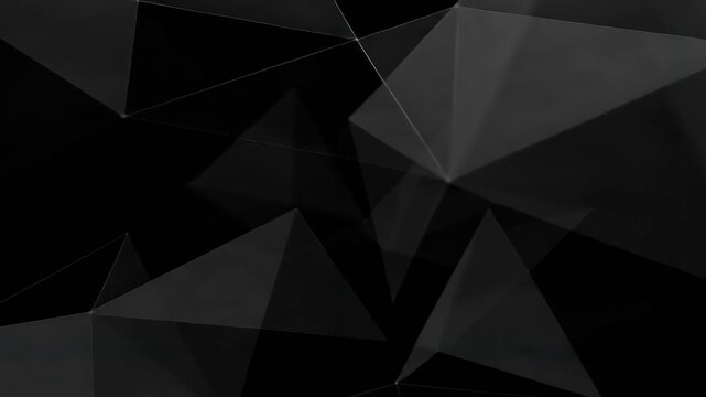 Polygon Background with Black Geometric Pattern and Abstract Low Poly