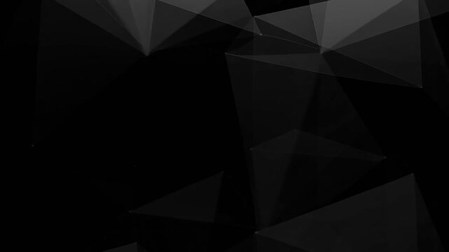 Geometric Triangle Background with Abstract Black Polygon Pattern