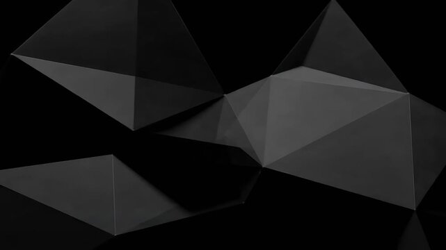 Polygon Background with Black Geometric Pattern and  Abstract Low Poly