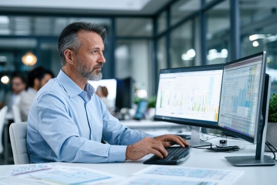 Team Leader Studying Sales Commission Performance Data