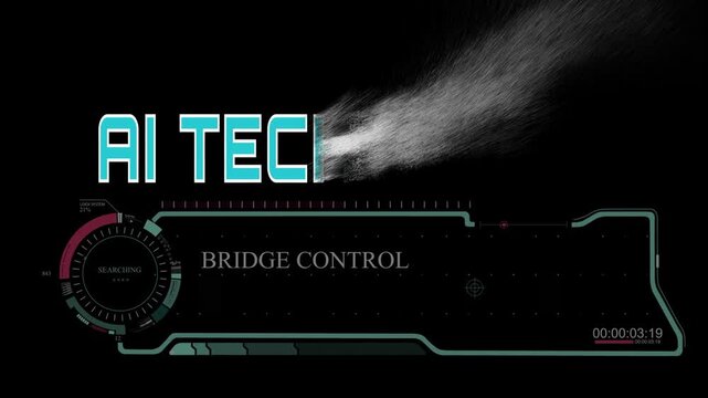 Ai technology text disintegrating with particles effect