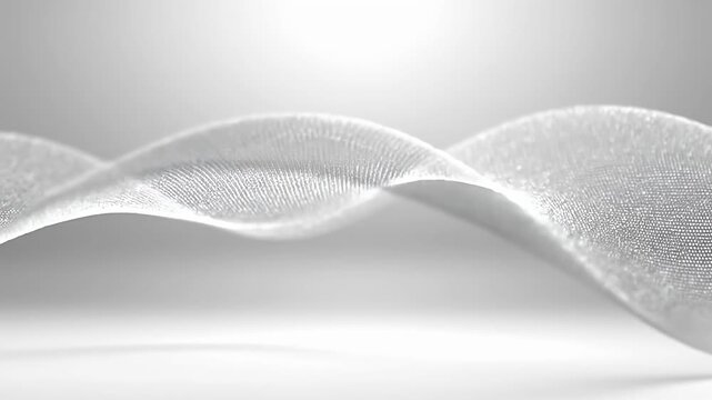 White abstract wireframe mesh wave background.