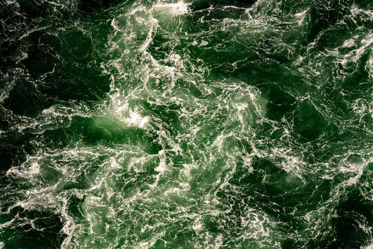 Overhead view of a swirling Naruto whirlpool captured from Uzuno-michi walkway.