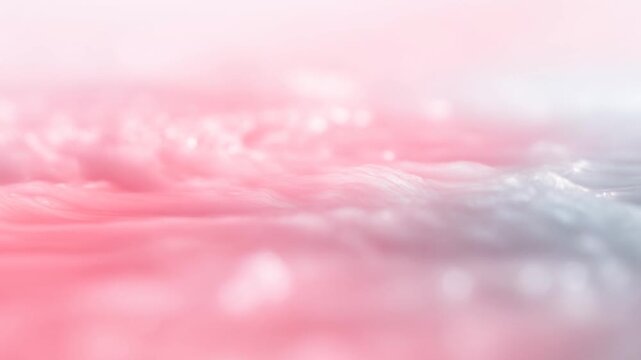 A Serene Moment Captured: A Dreamlike Scene of Soft Pink and White Waves Rippling Gently Across a Tranquil Surface, Evoking Peace and Calmness in Nature.