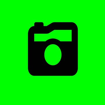 Black Camera Icon Animation on Green Screen Chroma Key Loop for Video Editing