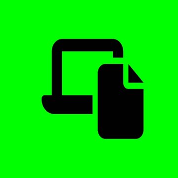 Document with Computer Monitor Icon Animation on Green Screen Chroma Key Loop