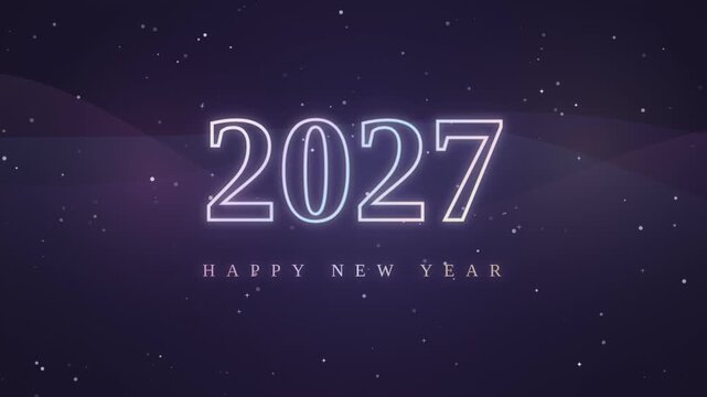 Abstract Cosmic Aurora 2027 New Year Seamless Loop with sol