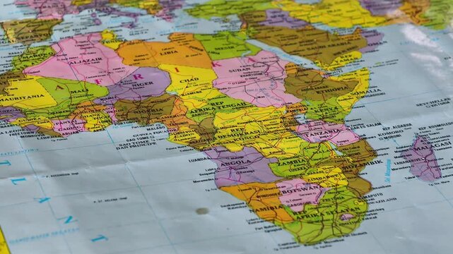 Map of countries on the African continent.