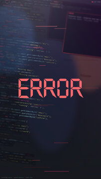 Scrolling source code reveals a bold ERROR alert on a dark cyber interface, building tense cinematic motion for software security marketing and tech campaigns.