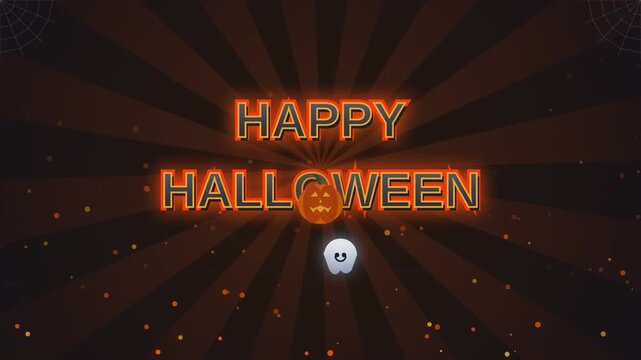 Abstract Spooky Happy Halloween Animated Motion Graphic Seamless Loop