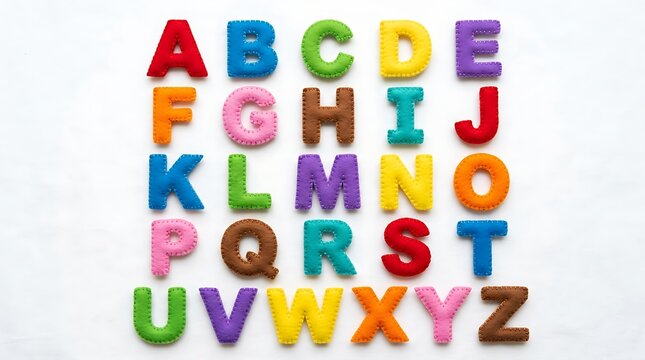 Colorful 3d alphabet letters floating in air