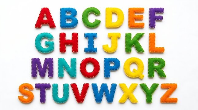 3d colorful letters alphabet from a to z