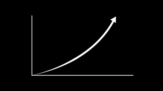 Business growth arrow and graph chart animation. Up arrow animation on background. arrow rising transparent channel.