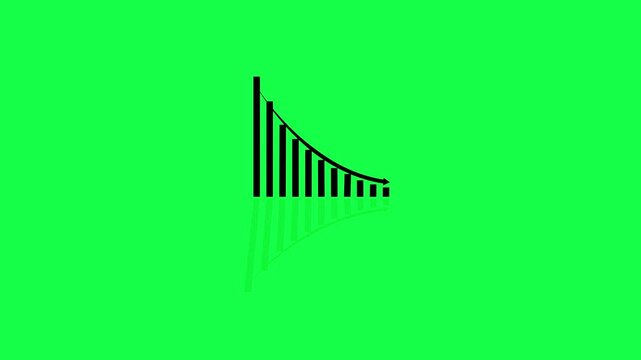 Business graph chart with growing business concept. Abstract decreasing business graph chart animation  arrow on background.