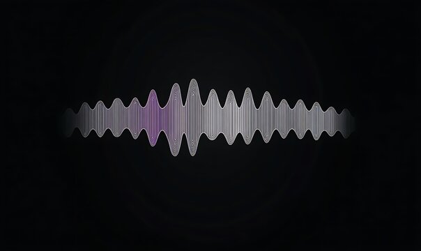 Abstract sound wave graphic equalizer representing audio visualization on black background.