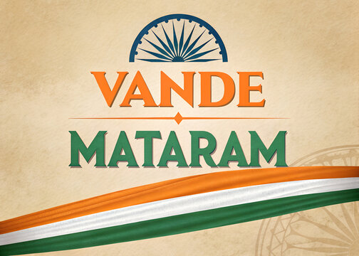 Vande Mataram Patriotic India Design &ndash; Freedom, Pride, Celebration, Festival, National, Decorative, Holiday, Culture, Heritage
