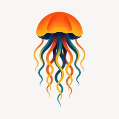 Fototapeta premium Vibrant jellyfish illustration design.