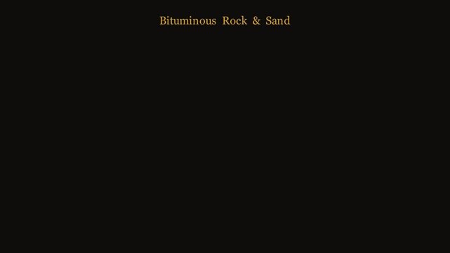 2D animation showing porous sandstone pores filled with heavy bitumen tar, conceptual petroleum geology diagram