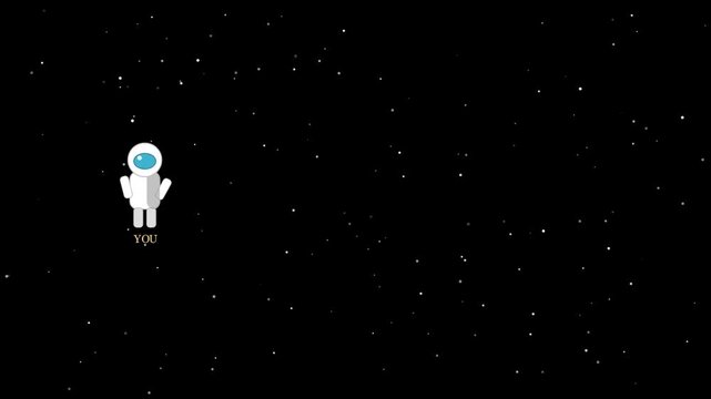Physics animation of event horizon crossing and spaghettification during falling trajectory toward black hole singularity, 2D vector astrophysics simulation.
