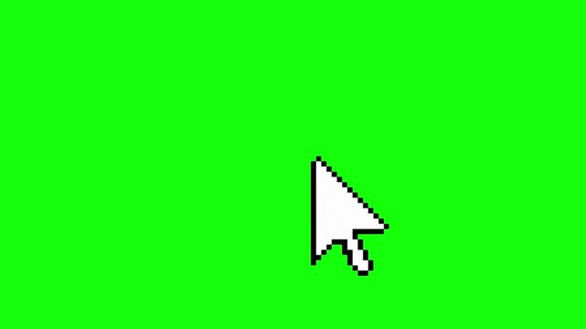 Computer mouse cursor arrow on a green screen background