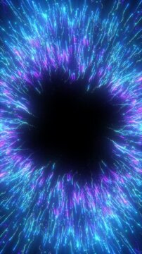 Abstract Blue Energy Portal Particles Background Loop 4K 3D Animation Overlay