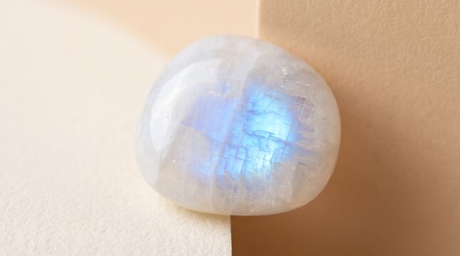 Polished Moonstone Showcasing Bl Mineral Specimen for Luxury Branding and Design